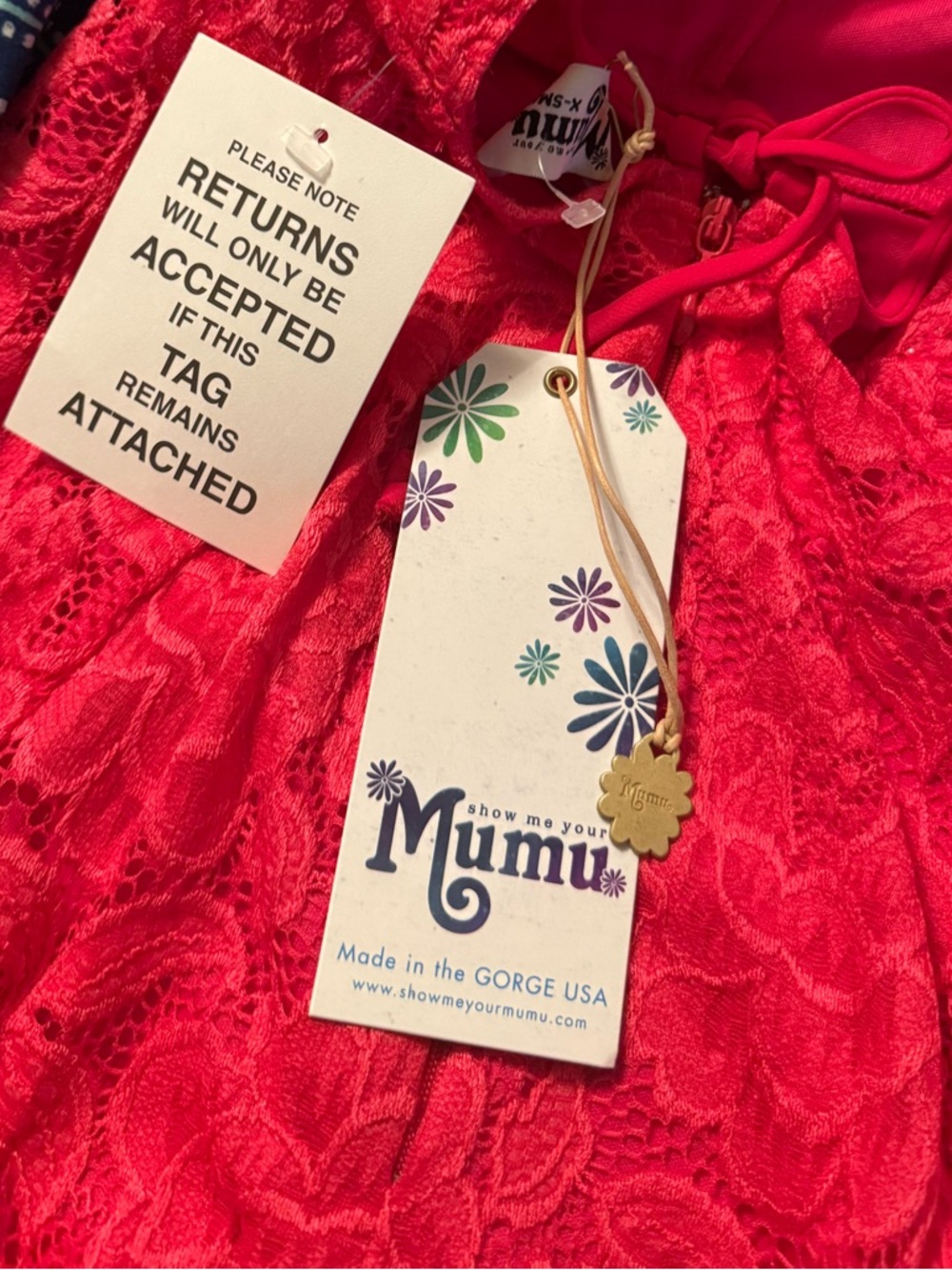 Show Me Your Mumu Pink Lace Mini Dress NWT Strappy Wedding Guest Vacation XS - Picture 4 of 6